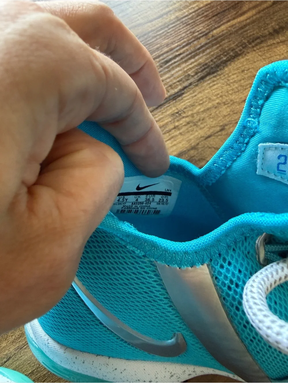 Nike LeBron Blue Kids' High-Top Sneakers with Paisley Strap - Picture 6 of 10